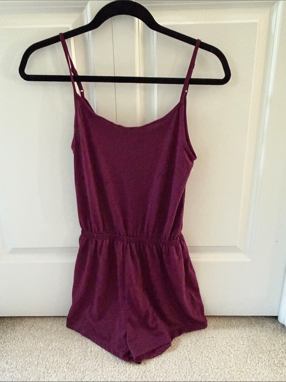 Women's Spaghetti Strap Romper Plum Purple Size XS HM